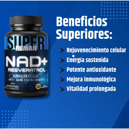 💊NAD + Resveratrol - Cápsulas de Reparación Celular Antienvejecimiento y Energía Extra.