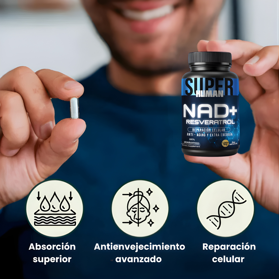 💊NAD + Resveratrol - Cápsulas de Reparación Celular Antienvejecimiento y Energía Extra.